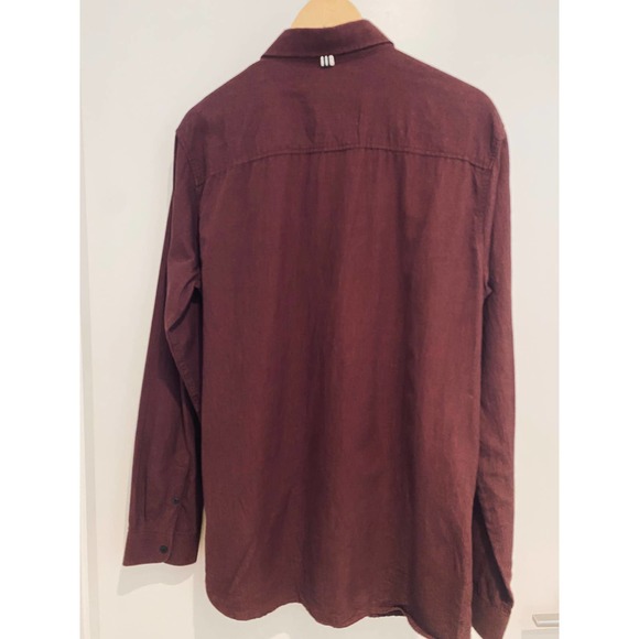 Core by Jack & Jones Men's Button Down Shirt in Maroon size XL - Picture 4 of 9